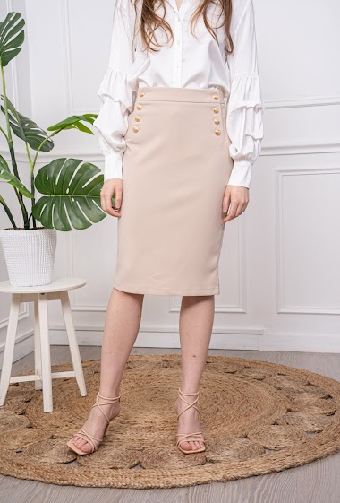 Wholesaler Lulumary - Straight cut skirt with buttons