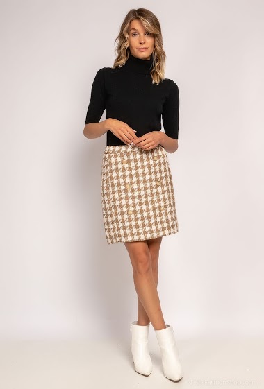 Wholesaler Lulumary - Checkered tweed skirt
