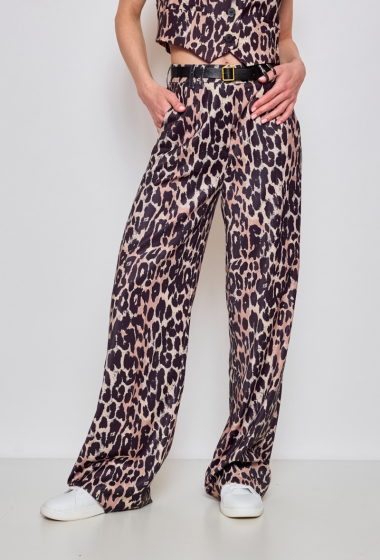 Wholesaler Lulumary - Wide leopard pants