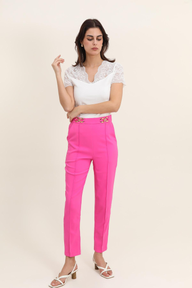 Wholesaler Lulumary - Slim trousers with buckles