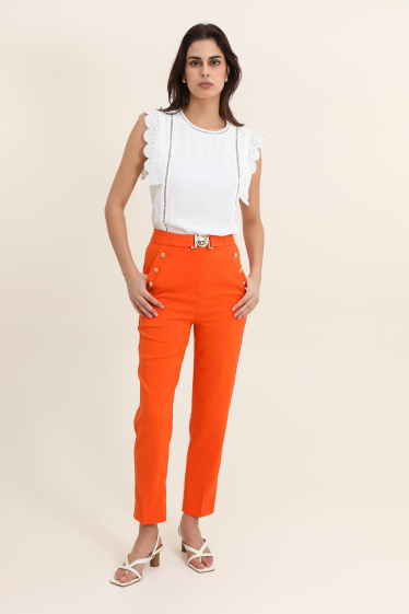 Wholesaler Lulumary - Gold button pants with belt