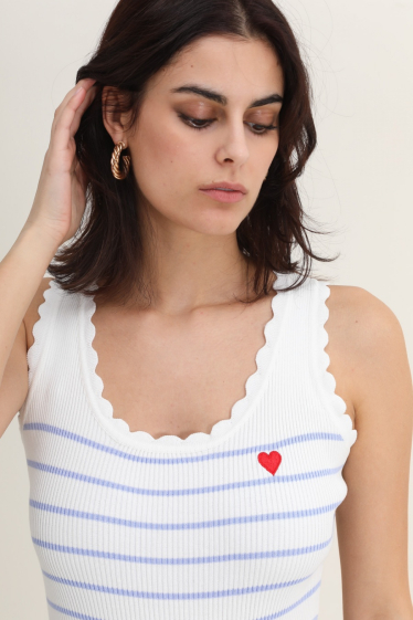 Wholesaler Lulumary - Knitted heart sailor top