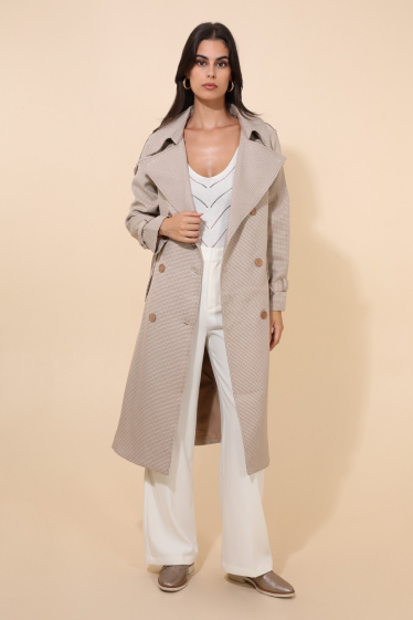 Wholesaler Lulumary - Checked trench coat