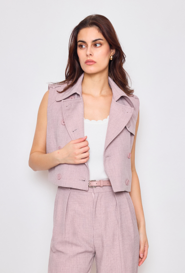 Wholesaler Lulumary - Short sleeveless trench coat