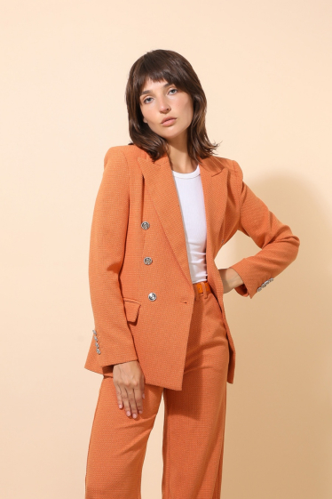 Wholesaler Lulumary - Textured jacket with silver buttons