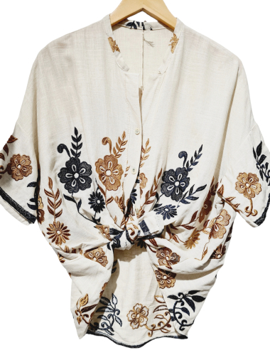 Wholesaler LUMINE - Embroidered linen shirt