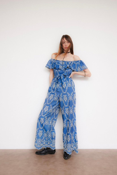Wholesaler LUMINE - Embroidered jeans jumpsuits