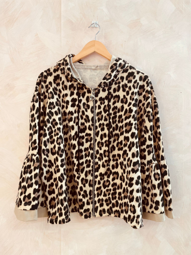 Wholesaler LUMINE - Leopard cotton vest with hood