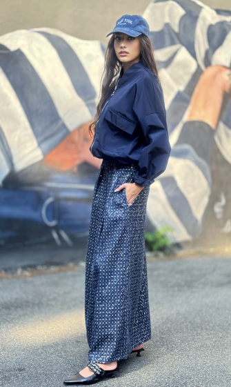 Wholesaler LUMINE - Shiny denim cotton skirt