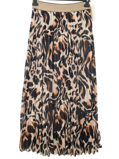 Grossiste LUMINE - Jupe plissée léopard