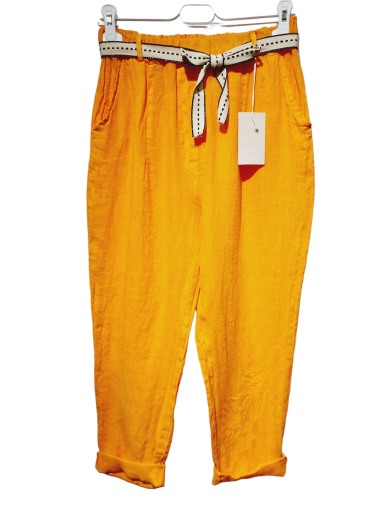 Mayorista LUMINE - Pantalón de lino con cinturón.