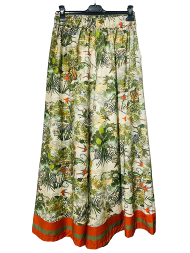 Grossiste LUMINE - Pantalon en coton imprimé tigre fleurs
