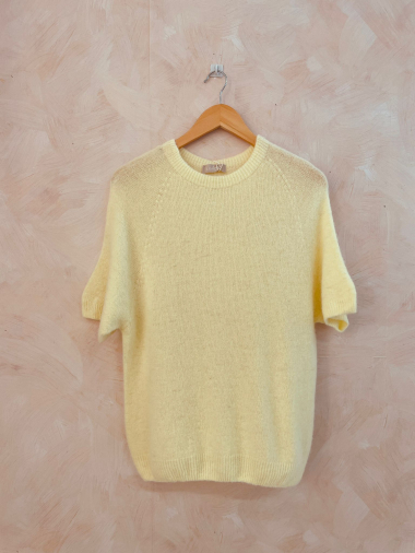 Wholesaler LUMINE - Short sleeve sweater 30% alpaca round neck