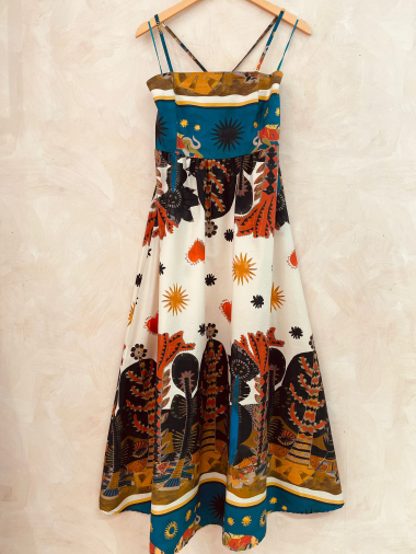 Wholesaler LUMINE - Printed cotton strap dress