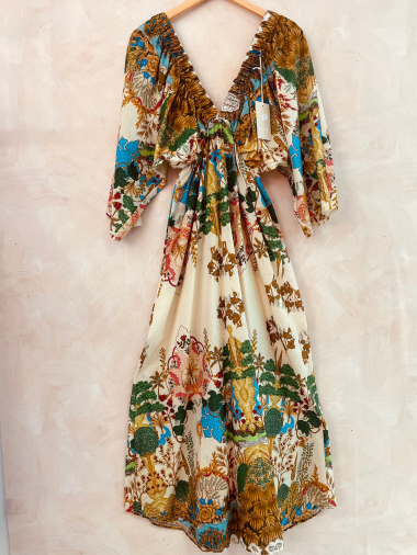 Wholesaler LUMINE - Printed v-neck cotton dress