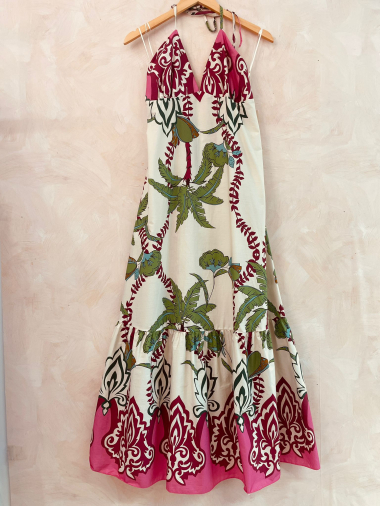 Grossiste LUMINE - Robe en coton imprimé avec bretelle