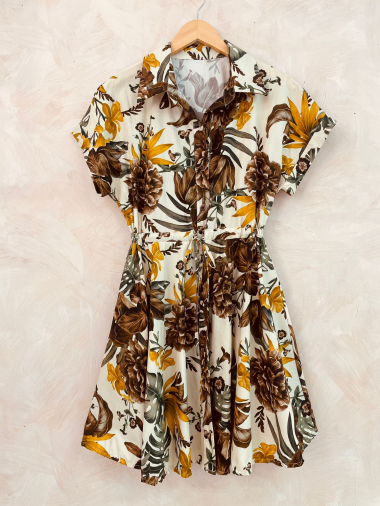 Großhändler LUMINE - Kleid aus Baumwolle mit Blumenmuster