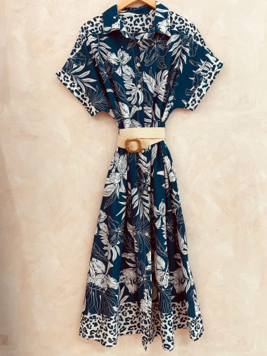 Großhändler LUMINE - Kleid aus bedrucktem Baumwoll-Voile