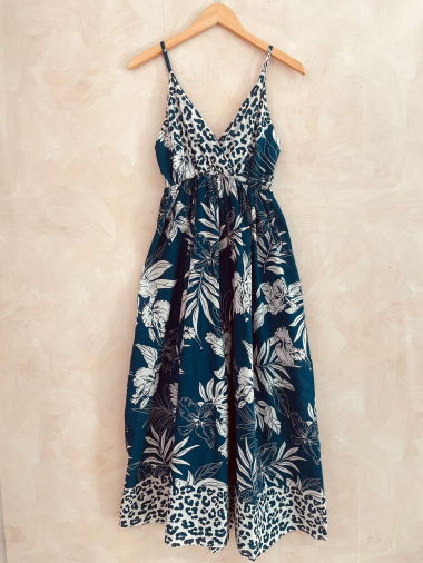 Großhändler LUMINE - Kleid aus Baumwoll-Voile mit Leopardenblumen-Print