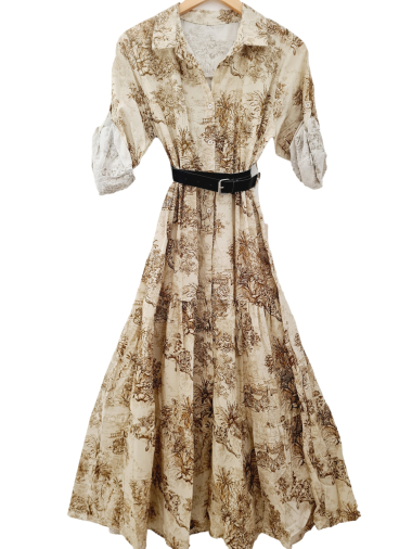 Wholesaler LUMINE - Printed dress with belt