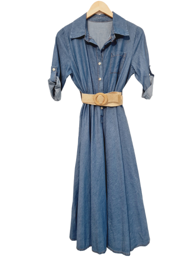 Wholesaler LUMINE - Denim dress with belt