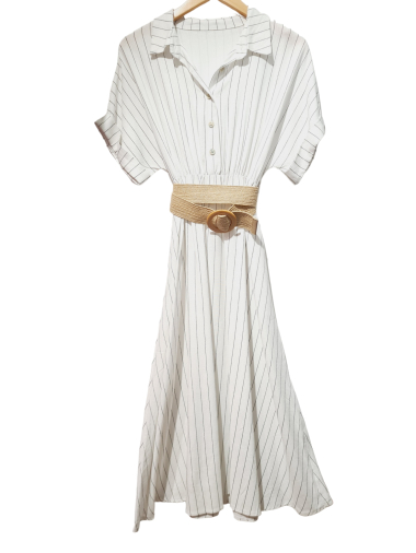 Wholesaler LUMINE - Striped linen dress with belt