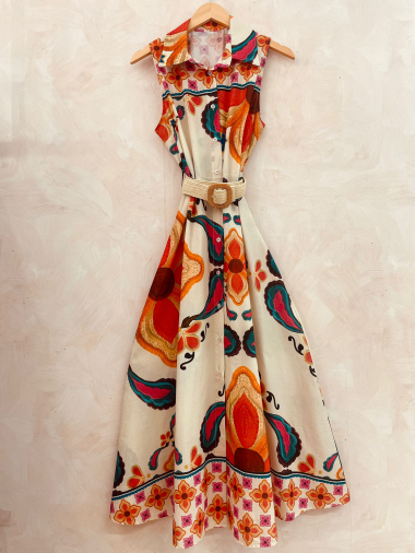 Wholesaler LUMINE - Sleeveless printed cotton dress