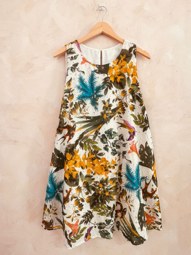 Wholesaler LUMINE - Printed embroidery cotton tunic dress