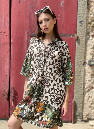 Wholesaler LUMINE - Frida printed cotton tunic dress
