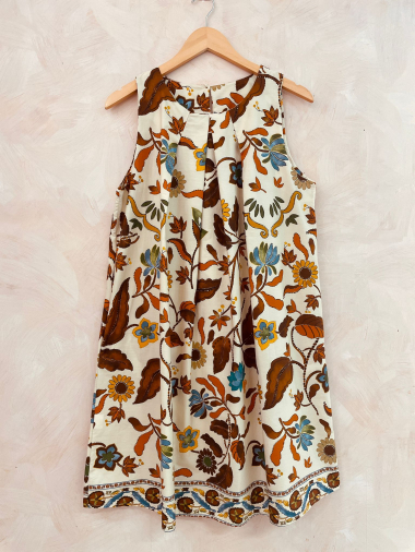 Grossiste LUMINE - Robe tunique en coton imprimé AUT