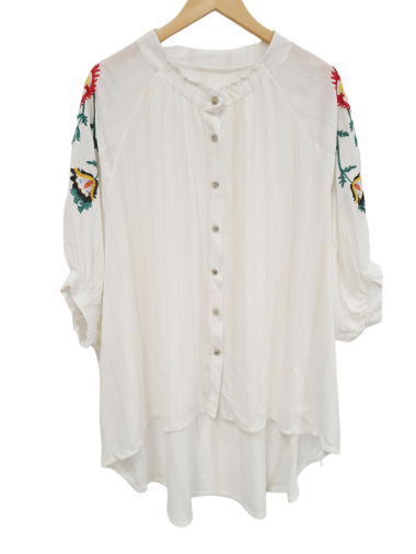 Wholesaler LUMINE - Striped tunic dress with embroidery on the sides