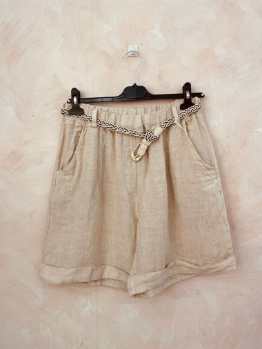 Wholesaler LUMINE - Linen shorts with belt