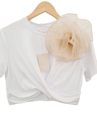 Grossiste LUMINE - Tee shirt avec grosse fleur