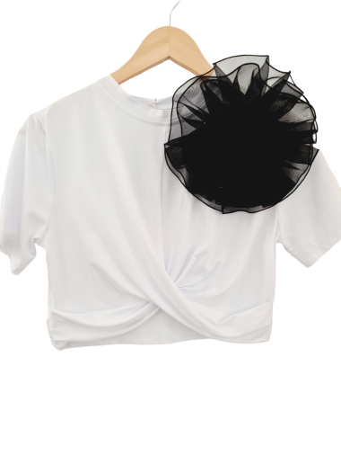 Grossiste LUMINE - Tee shirt avec grosse fleur