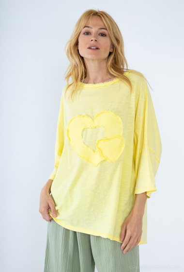 Wholesaler LUMINE - Double heart cotton t-shirt