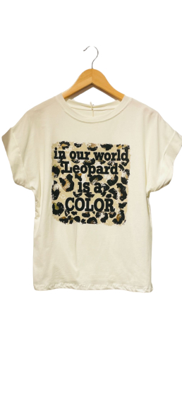 Grossiste LUMINE - Tee shirt en coton léopard