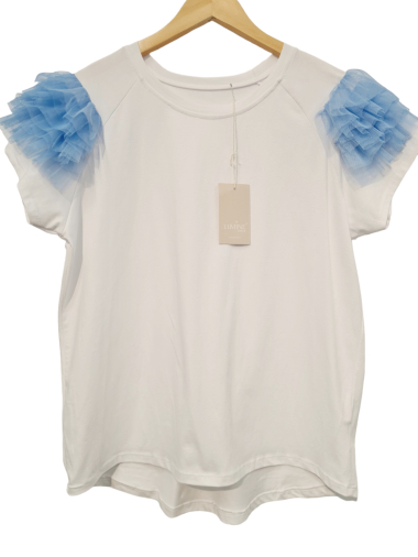Wholesaler LUMINE - Cotton t-shirt with flower sleeves