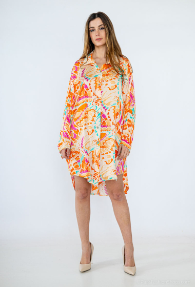 Grossiste LUMINE - Robe tunique imprimé en soie