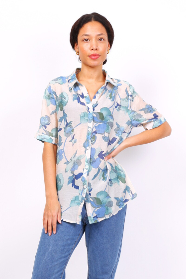 Großhändler Lusa Mode - Blumenleinenhemd