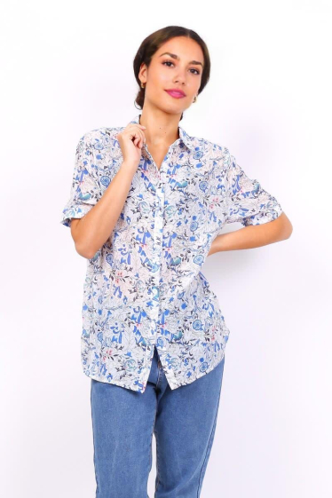 Großhändler Lusa Mode - Blumenleinenhemd