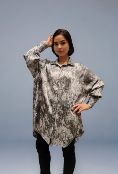 Großhändler Lusa Mode - Langärmliges Hemd mit abstraktem Aufdruck