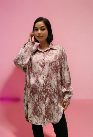 Großhändler Lusa Mode - Langärmliges Hemd mit abstraktem Aufdruck