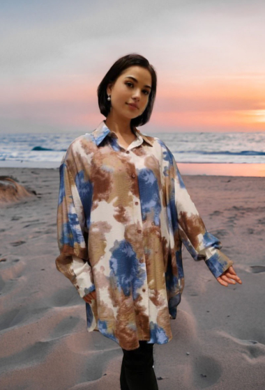 Wholesaler Lusa Mode - Long-sleeved abstract printed shirt