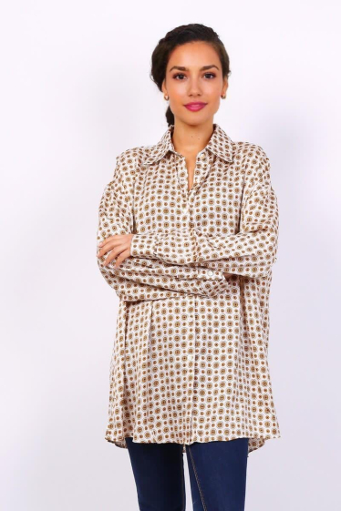 Wholesaler Lusa Mode - Oversized printed silk shirt