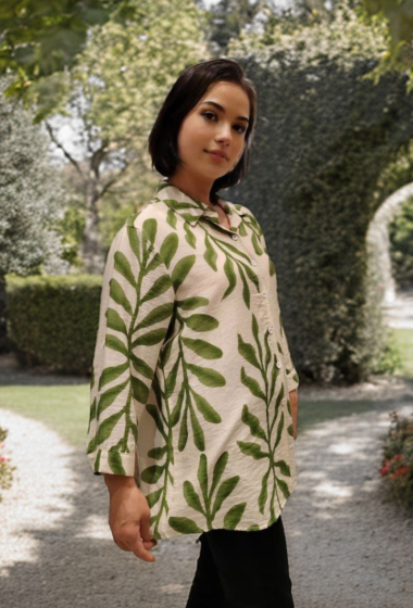 Großhändler Lusa Mode - Langärmliges Hemd mit Blumendruck