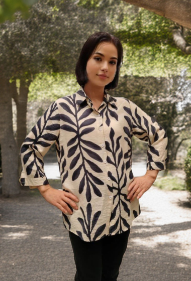 Wholesaler Lusa Mode - Long-sleeved floral print shirt