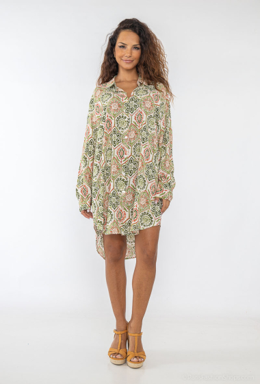 Wholesaler Lusa Mode - Large cotton floral print shirt