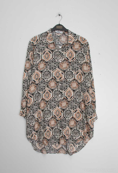 Großhändler Lusa Mode - Hemd mit Blumenmuster aus breiter Baumwolle