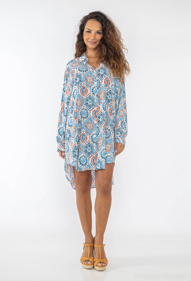 Wholesaler Lusa Mode - Large cotton floral print shirt