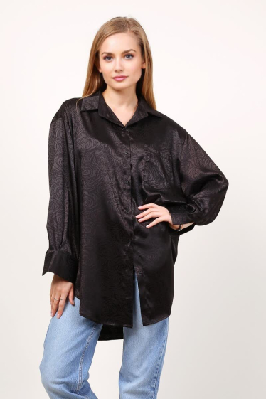 Grossiste Lusa Mode - Chemise imprimée uni oversize